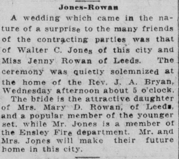 Walter C. Jones-Jenny Rowan